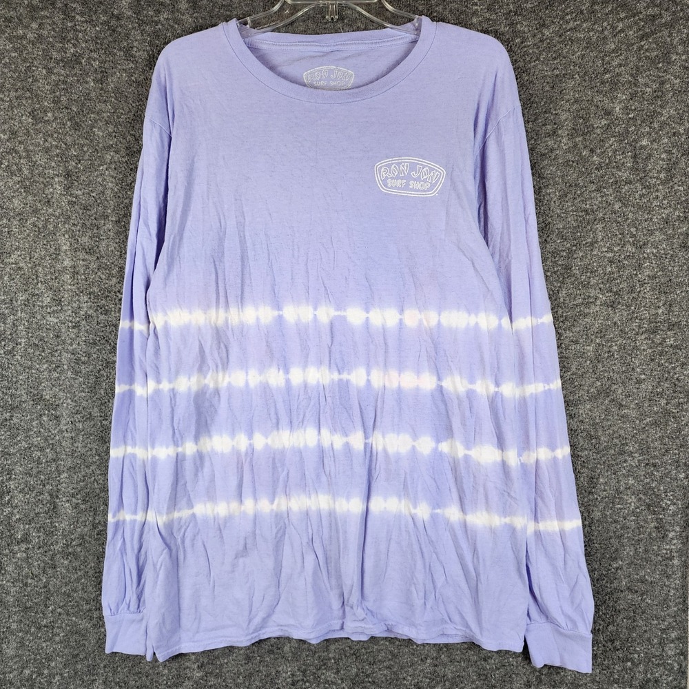 Ron Jon Surf Shop T-Shirt Womens XL Purple Tie Dye Graphic Long Sleeve EUC